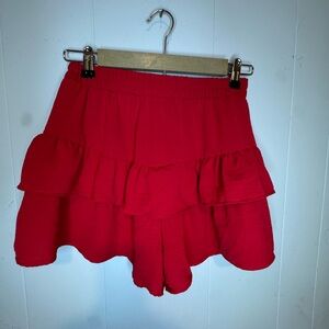 Pixi + Ivy Red Women's Ruffled Skorts